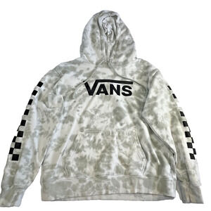 Vans Tie Dye Checkered Sleeve Hoodie Mens Medium Skate Streetwear